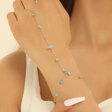 Bracelet bague <br> Pierres bleues - Amora Bijoux