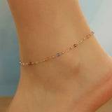 Bracelet cheville <br> Cristal coloré - Amora Bijoux