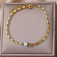 Bracelet Cheville <br> Œil grec Blanc - Amora Bijoux