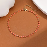 Bracelet cheville <br> Orange Beads - Amora Bijoux 3