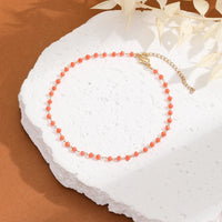 Bracelet cheville <br> Orange Beads - Amora Bijoux