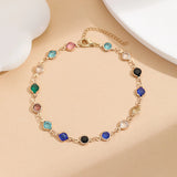 Bracelet cheville <br> Zircon coloré - Amora Bijoux