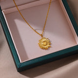 Collier Acier Inoxydable <br> Tournesol brillant - Amora Bijoux