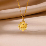 Collier Acier Inoxydable <br> Tournesol brillant - Amora Bijoux